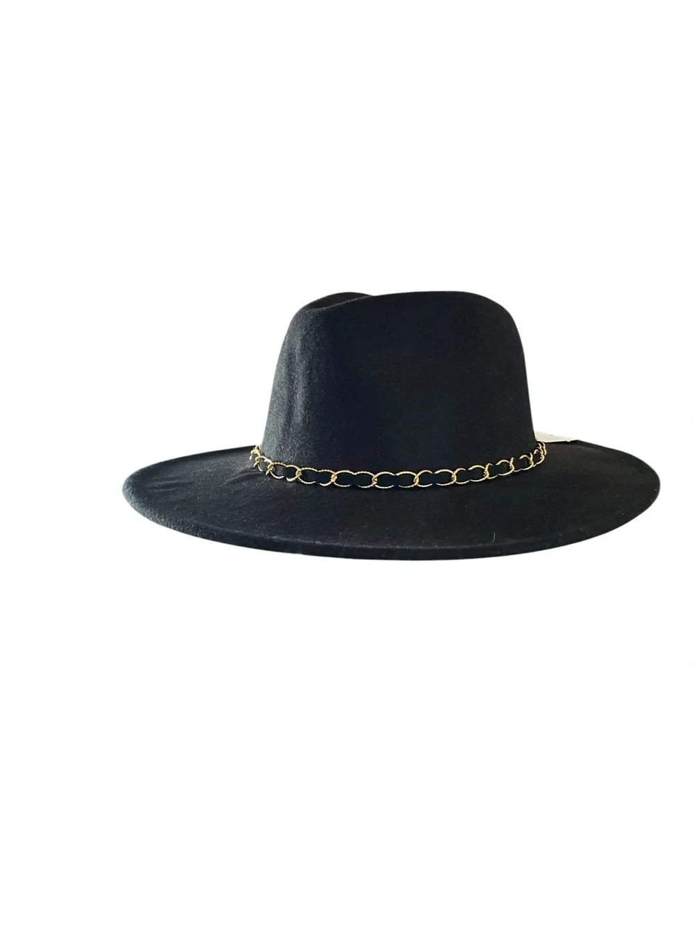 NEW Four Buttons by San Diego Hat Company Black Suede Chain Link Fedora